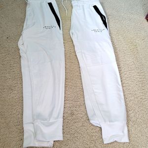 American eagle white joggers 2×